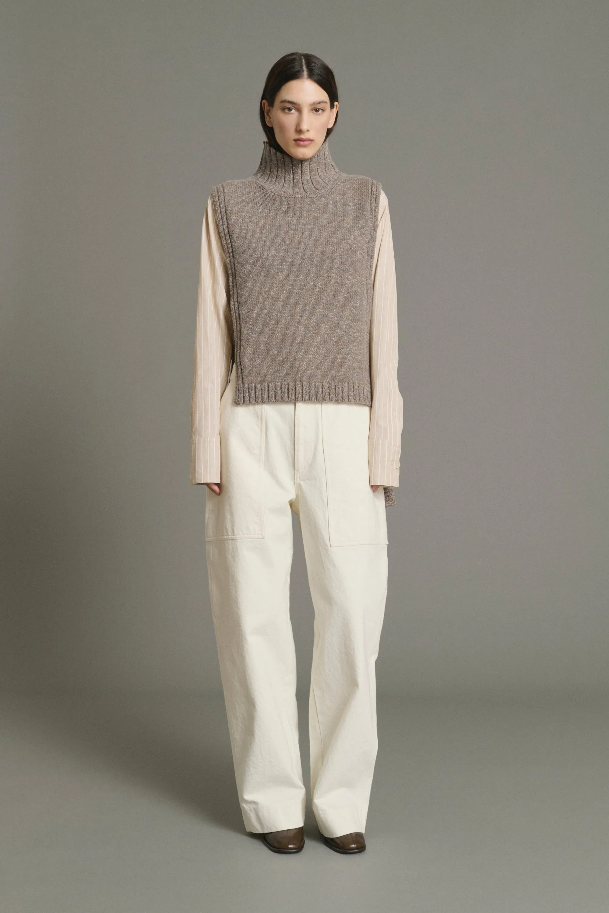 PULL OR BEIGE/GRIS