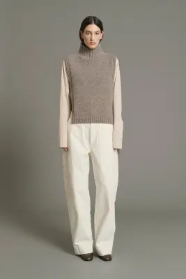 PULL OR BEIGE/GRIS — photo 1