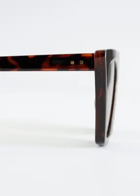 Lunettes de soleil œil de chat angulaires - Écaille de tortue — photo 4