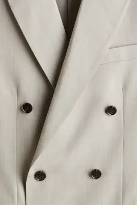 Veste Regular Fit à fermeture croisée - Grège — photo 1