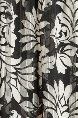 Blouse à col droit - Noir/motif — photo 4