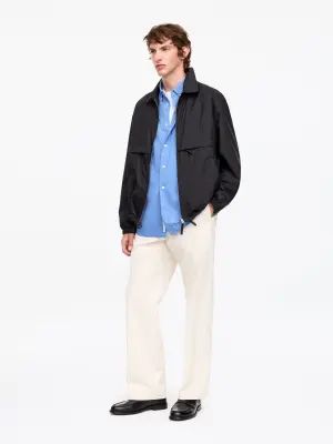 Chemise en popeline décontractée - Bleu — photo 1
