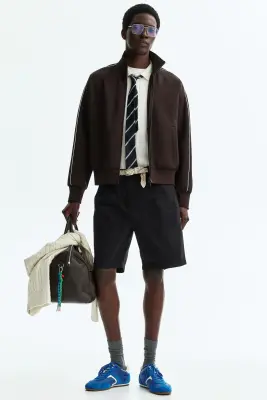 Short chino Relaxed Fit en coton - Noir — photo 2