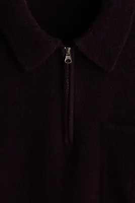 Polo Regular Fit en maille - Violet foncé — photo 5
