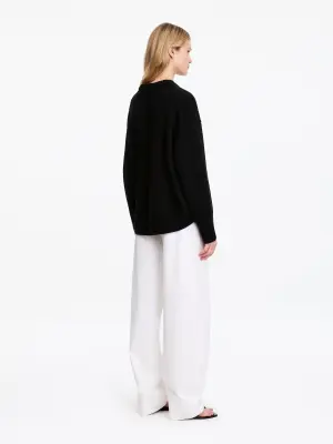 Pull décontracté en laine - Noir — photo 2