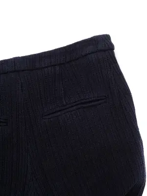 Pantalon droit en maille bleu marine boutons bijoux en émail Prix boutique 3150€ Taille XS — photo 5