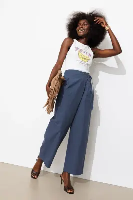 Pantalon large en toile — photo 2