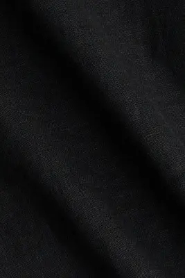 Chemise oversize en lin mélangé - Noir — photo 3