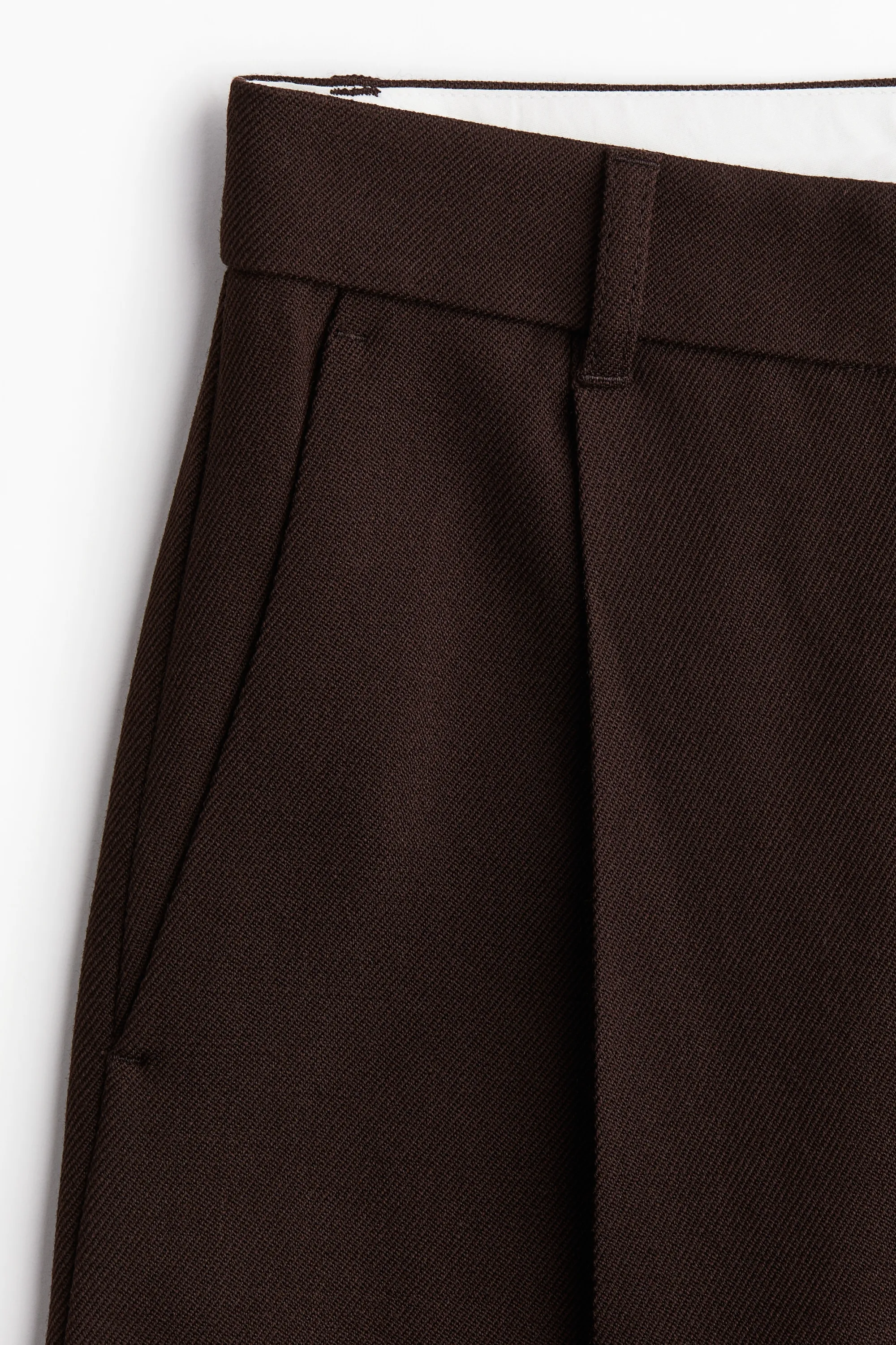 Pantalon de tailleur en laine - Marron foncé