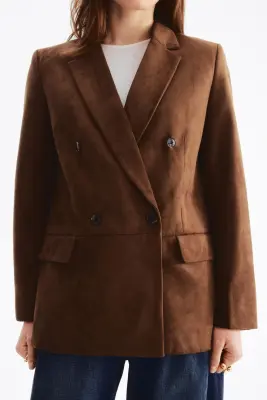 Blazer à fermeture croisée - Marron — photo 1
