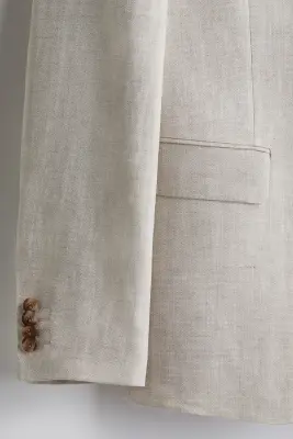 Veste Regular Fit en lin mélangé - Beige — photo 1