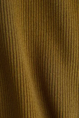 Top en maille côtelée avec épaulettes - Vert olive — photo 5