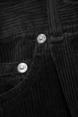Pantalon baggy plissé en velours côtelé - Noir — photo 4