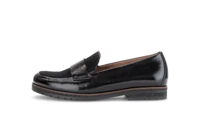 Mocassins Gabor 4005.01.002 Noirs - Cuir Vernis Élastique Grande Pointure Femme — photo 2