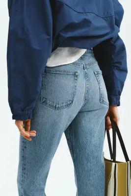 Slim Straight Regular Waist Ankle Jeans - Bleu denim — photo 3