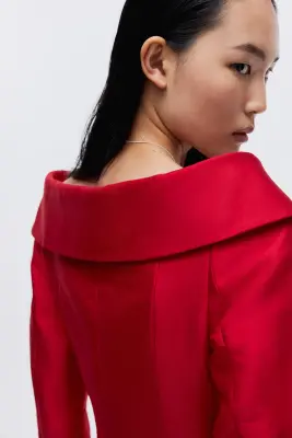 Robe blazer à fermeture croisée - Rouge vif — photo 3