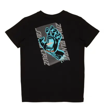 SANTA CRUZ YOUTH T-SHIRT SPLIT STRIP HAND – Black — photo 2