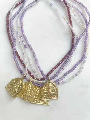 Nouveau ! ROOM SERVICE JEWELRY Collier Amulette Tapa Fluorite — photo 3