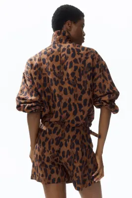 Jupe-short avec boucle - Marron/imprimé léopard — photo 2