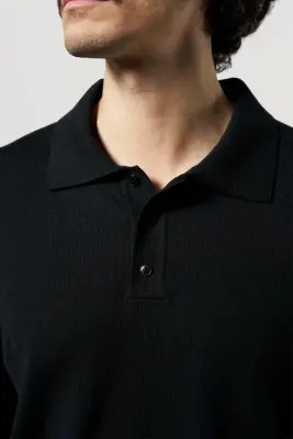 Le pull col polo - Noir — photo 2