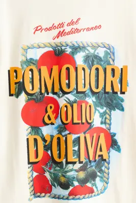 T-shirt oversize imprimé - Crème/Pomodori — photo 3