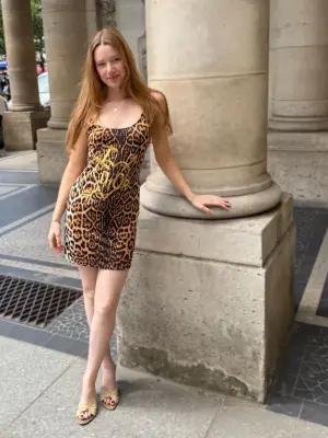 Robe débardeur stretch léopard brodé Dior doré Prix boutique 2000€ Taille 38 — photo 4