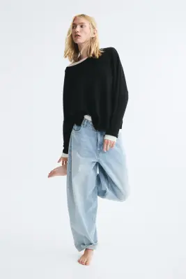 Sweat en scuba avec manches chauve-souris - Noir — photo 2