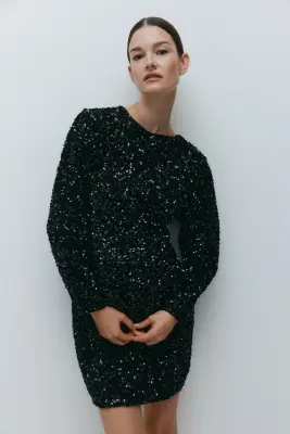 MAMA Robe à sequins - Noir — photo 2