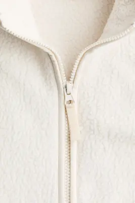 Veste sans manches Regular Fit en tissu Teddy bear - Ivoire — photo 5