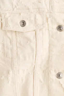 Veste courte en twill - Crème — photo 5
