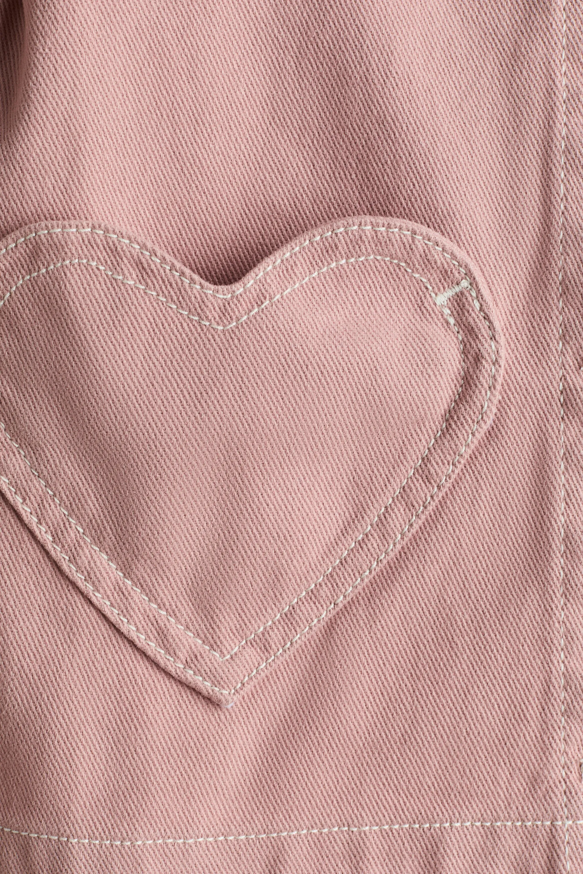 Veste en twill avec poches en cœur - Rose clair