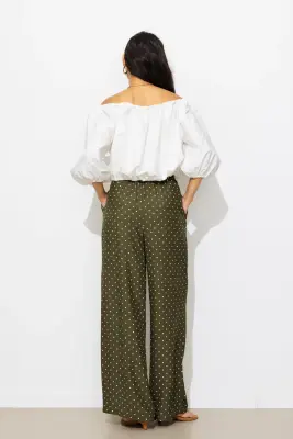 Pantalon large à pois Femme — photo 4