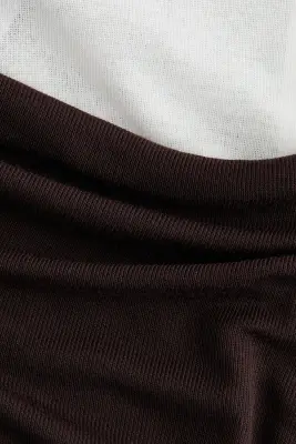 Top superposé en jersey - Marron foncé — photo 4