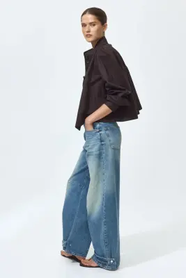 Barrel High Waist Jeans - Bleu denim — photo 3
