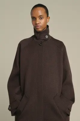MANTEAU LEANDRE MARRON/NOIR — photo 4