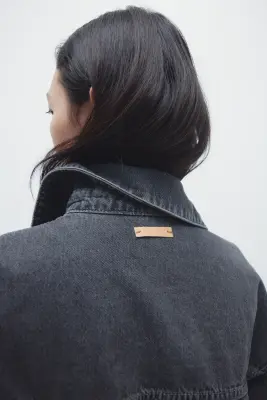 Veste oversize en denim - Gris denim — photo 4