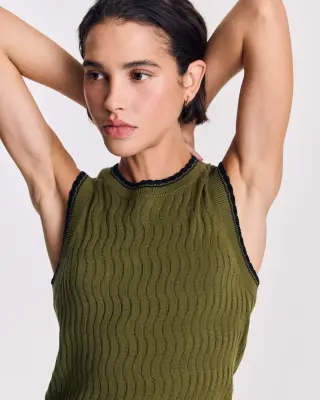 Top Kahny olive et noir — photo 3