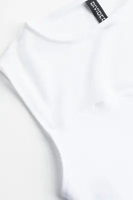 Body avec détail en mesh - Blanc — photo 1