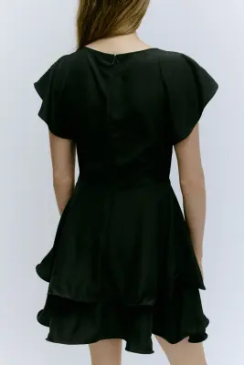 Robe étagée avec encolure bateau - Gris foncé — photo 2