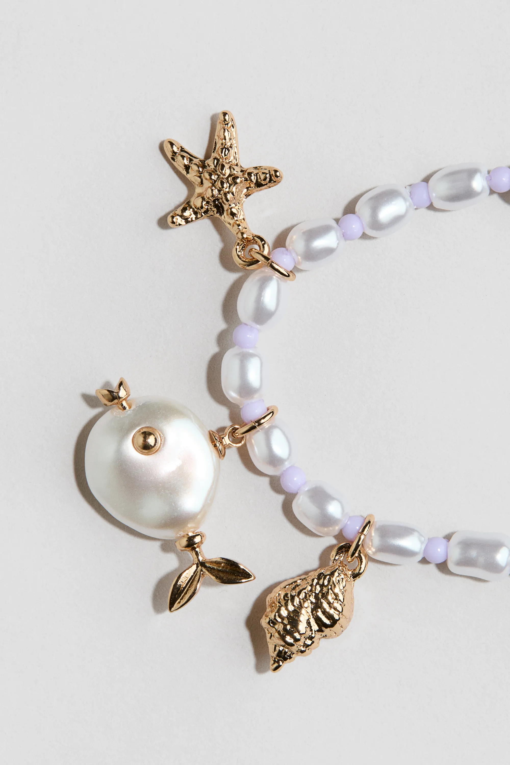 Bracelet avec charms - Blanc/doré