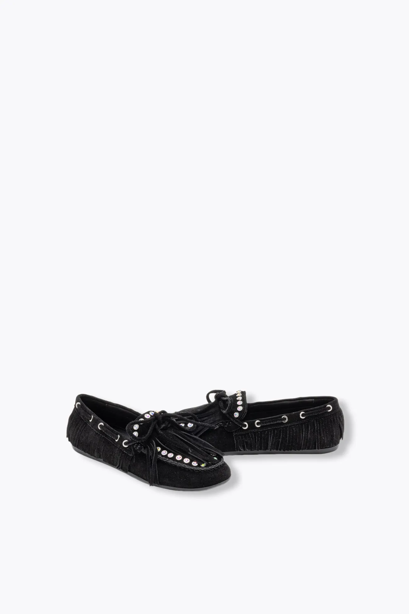 Mocassins en cuir à strass