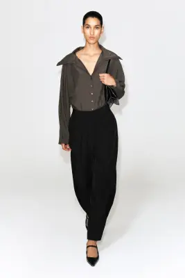 PANTALON BALLON À PLIS - NOIR — photo 1