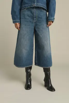 BERMUDA JOYCE DENIM BLEU DÉLAVÉ — photo 3