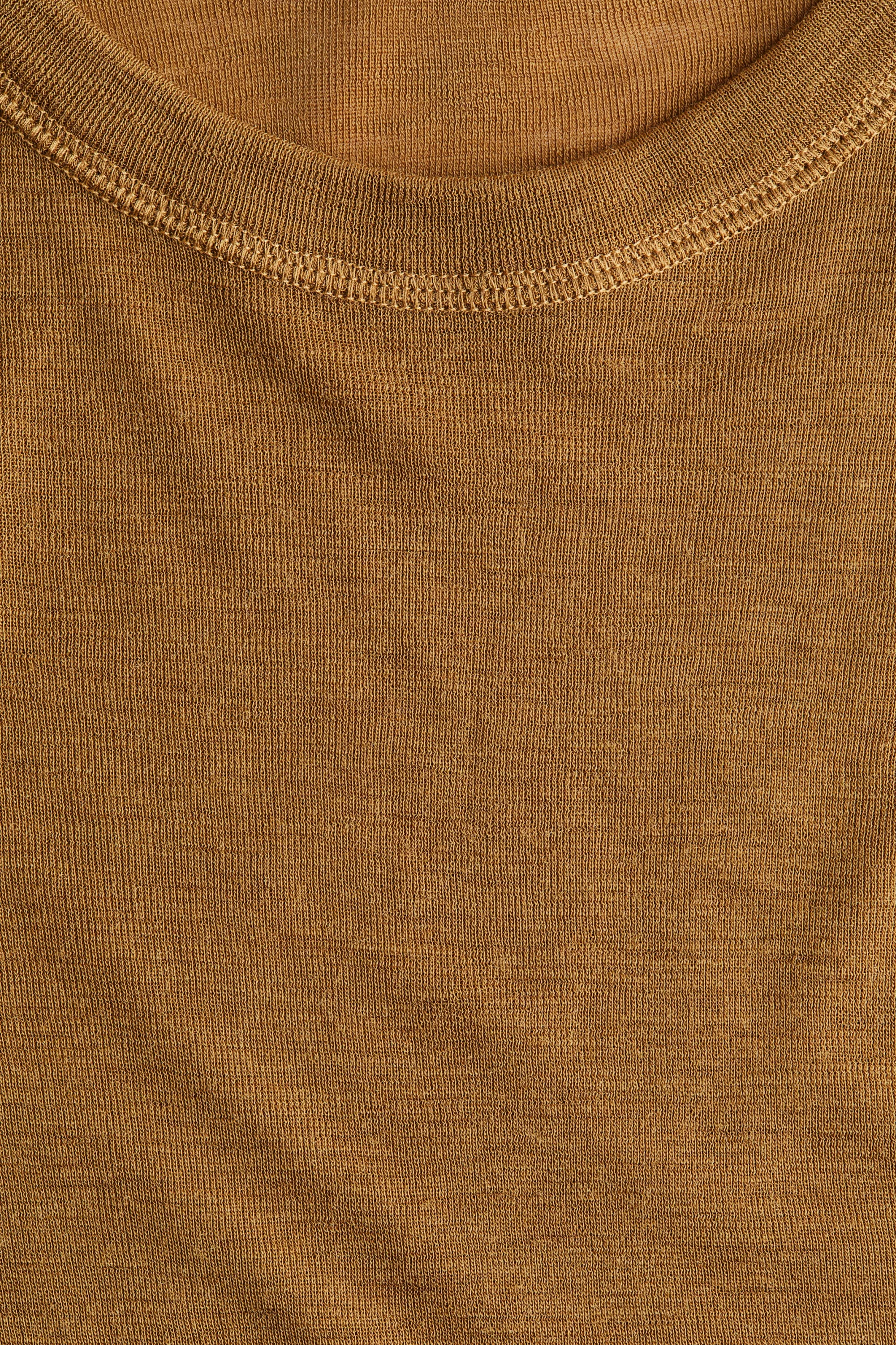 Top en maille de laine fine - Jaune moutarde