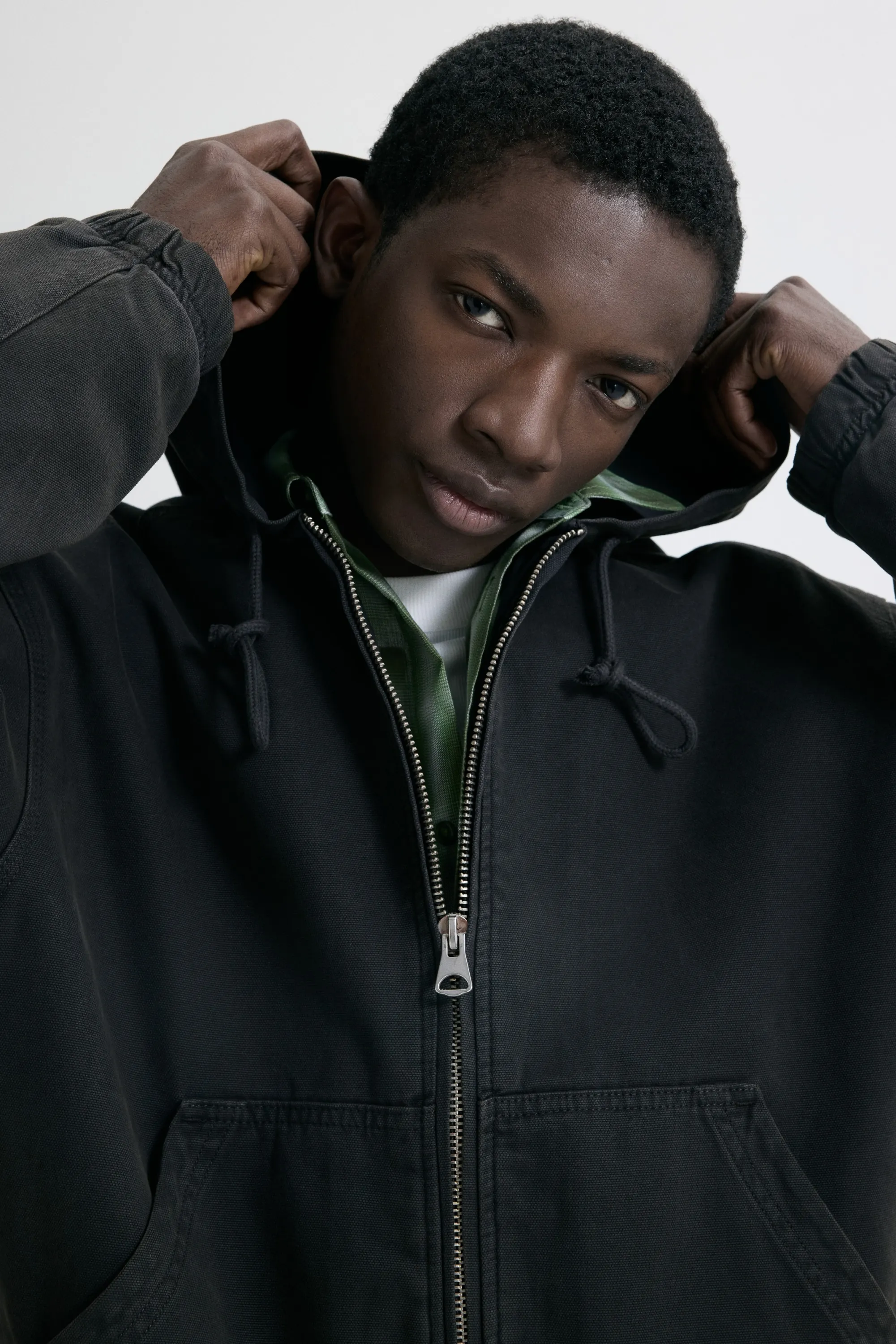Veste workwear à capuche - Gris foncé