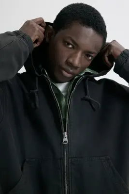 Veste workwear à capuche - Gris foncé — photo 1