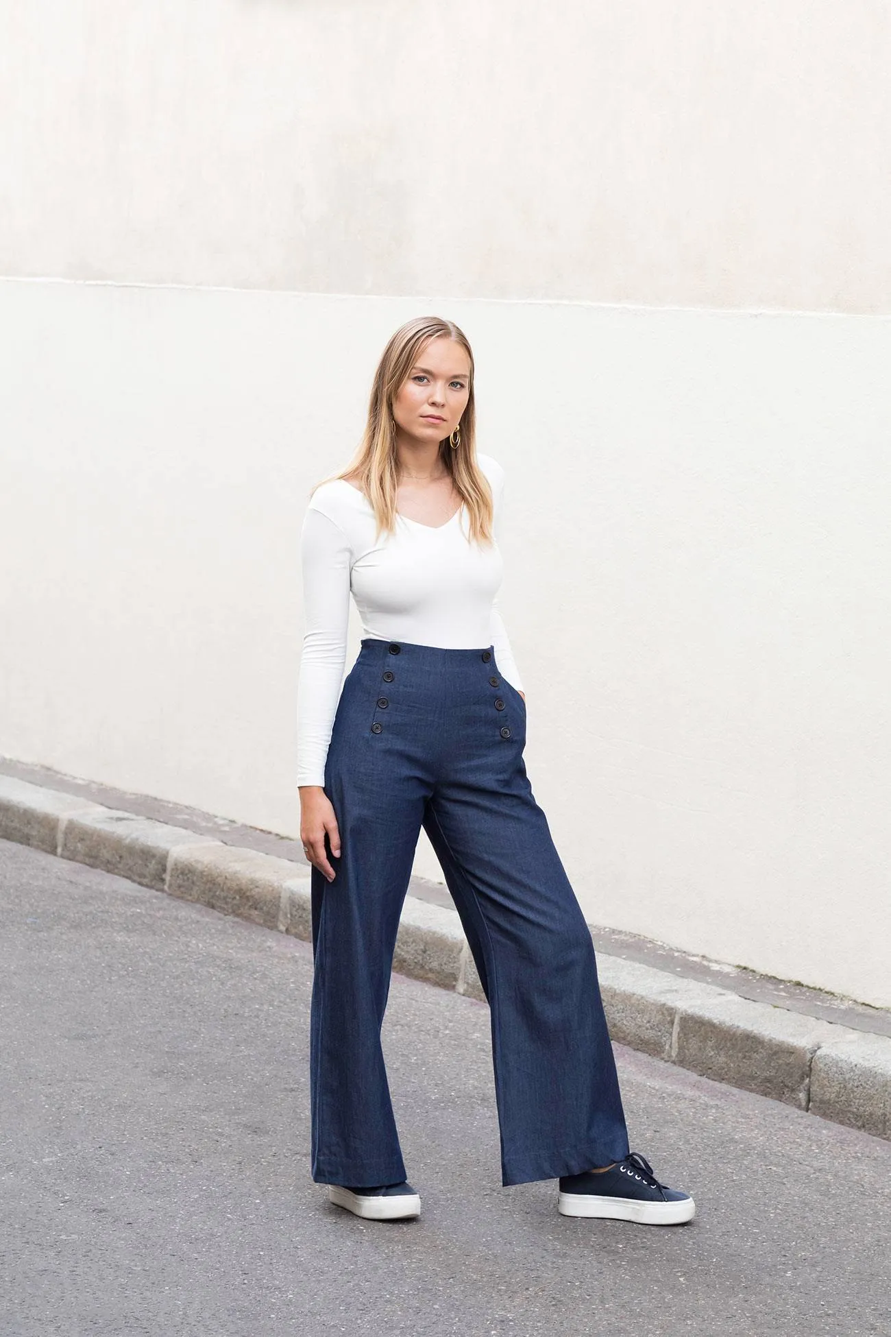 Pantalon Sailor – Mamamushi Studio - Jean foncé