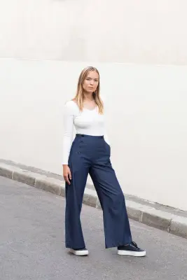 Pantalon Sailor – Mamamushi Studio - Jean foncé
