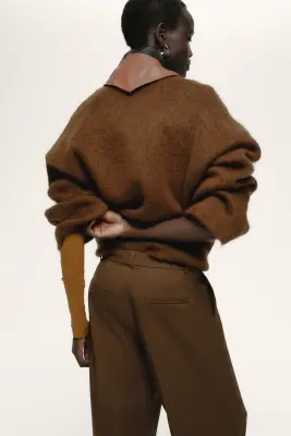 Pantalon chic taille haute - Marron — photo 2