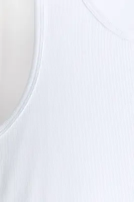 Débardeur côtelé Slim Fit - Blanc — photo 4